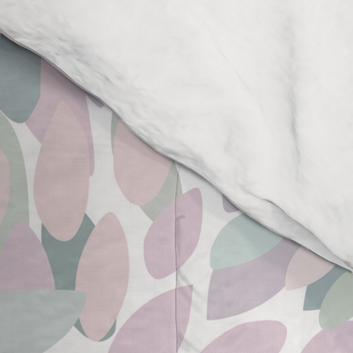 Festive, Floral Prints, Pink and Green, Modern Print Art Comforter Gallery Image 4