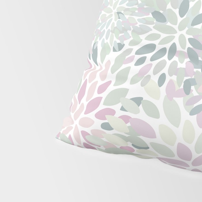 Festive, Floral Prints, Pink and Green, Modern Print Art Pillow Sham Gallery Image 4