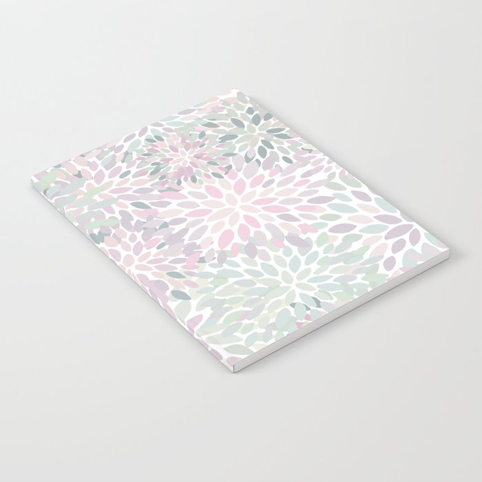 Festive, Floral Prints, Pink and Green, Modern Print Art Notebook Gallery Image 2