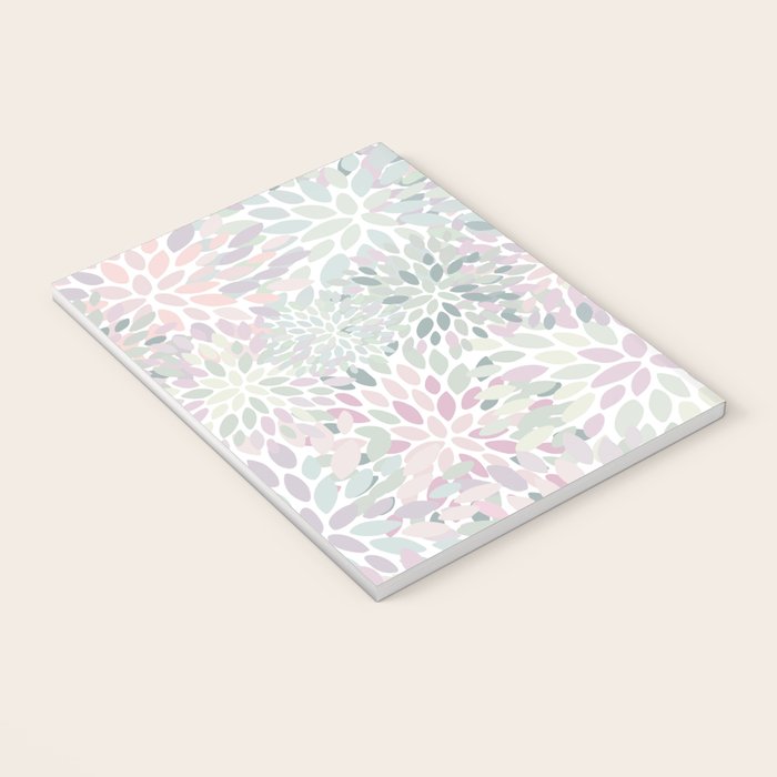 Festive, Floral Prints, Pink and Green, Modern Print Art Notebook Gallery Image 3