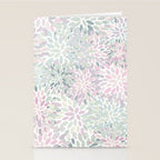 Festive, Floral Prints, Pink and Green, Modern Print Art Stationery Card Gallery Image 2