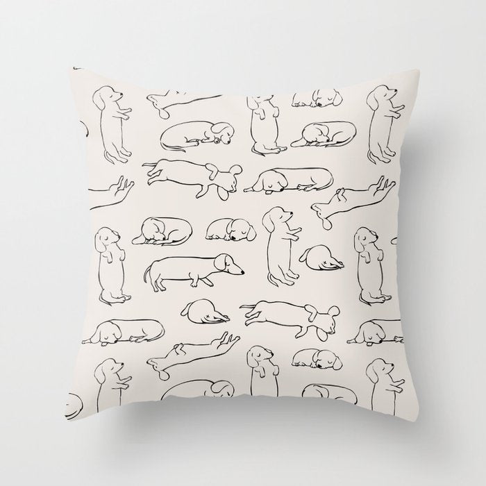 More Sleep Dachshund Throw Pillow Gallery Image 6
