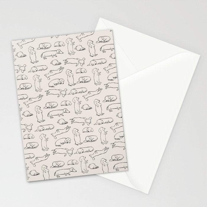 More Sleep Dachshund Stationery Card Gallery Image 2