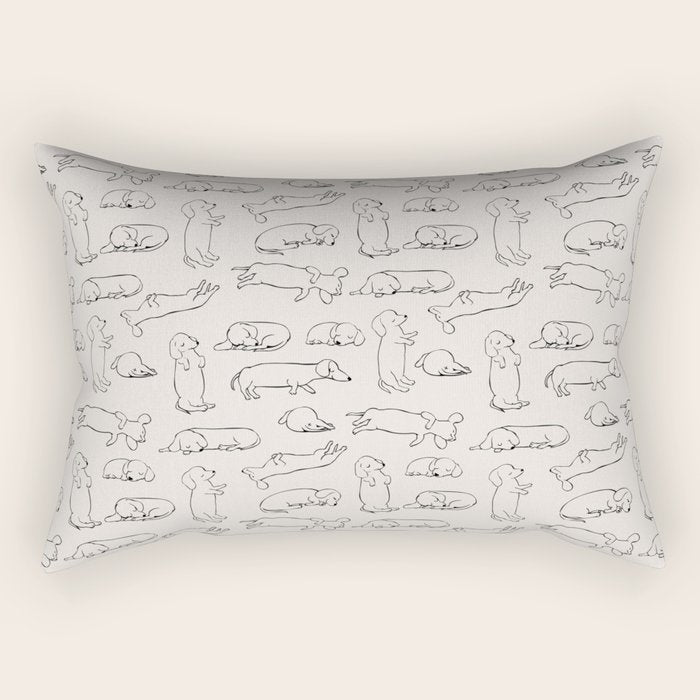 More Sleep Dachshund Rectangular Pillow Gallery Image 2