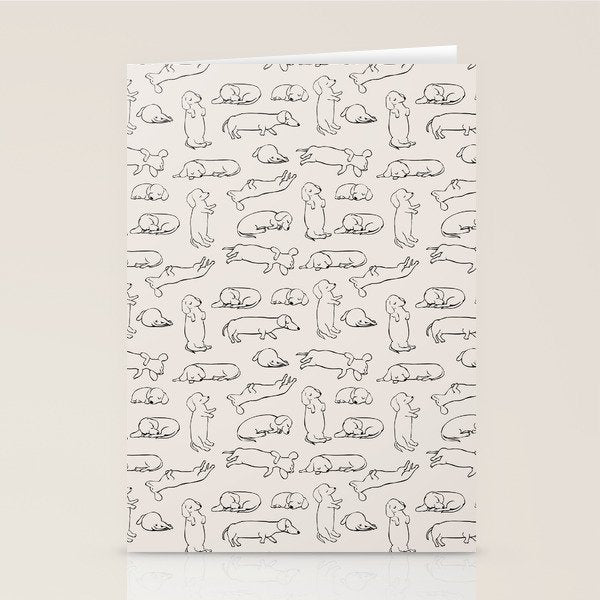 More Sleep Dachshund Stationery Card Gallery Image 2