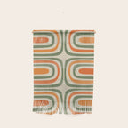 Retro Abstract Boho Confaab Vertical Pattern in Mossy Olive Green Orange Beige Wall Hanging Gallery Image 1
