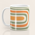 Retro Abstract Boho Confaab Vertical Pattern in Mossy Olive Green Orange Beige Coffee Mug Gallery Image 3