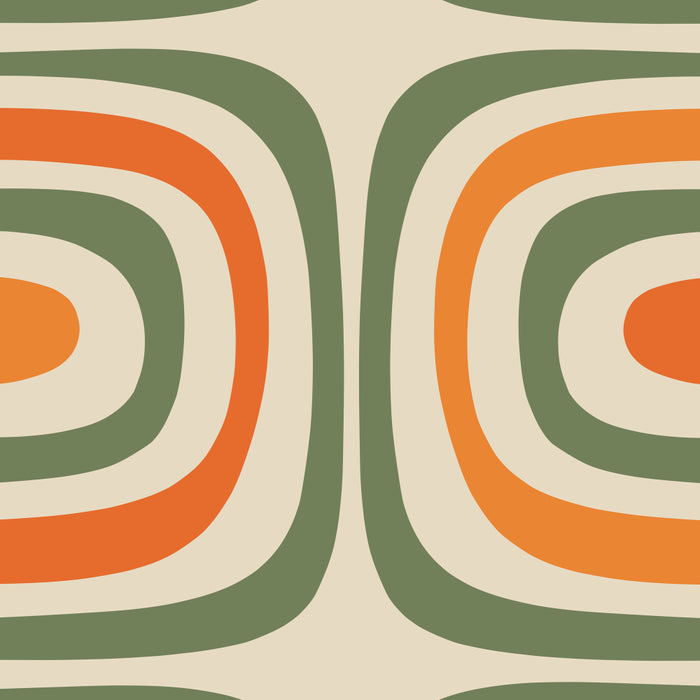 Retro Abstract Boho Confaab Vertical Pattern in Mossy Olive Green Orange Beige Coffee Mug Gallery Image 2