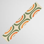 Retro Abstract Boho Confaab Vertical Pattern in Mossy Olive Green Orange Beige Table Runner Gallery Image 3