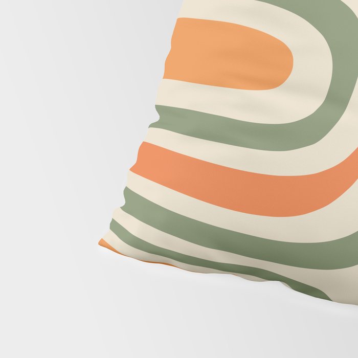 Retro Abstract Boho Confaab Vertical Pattern in Mossy Olive Green Orange Beige Pillow Sham Gallery Image 4