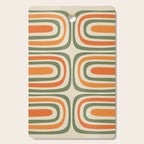 Retro Abstract Boho Confaab Vertical Pattern in Mossy Olive Green Orange Beige Cutting Board Gallery Image 1