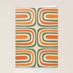 Retro Abstract Boho Confaab Vertical Pattern in Mossy Olive Green Orange Beige Stationery Card Gallery Image 2