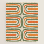 Retro Abstract Boho Confaab Vertical Pattern in Mossy Olive Green Orange Beige Jigsaw Puzzle Gallery Image 1