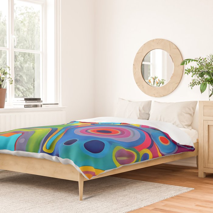 1960s Funky Psychedelic Abstract Duvet Cover Gallery Image 2