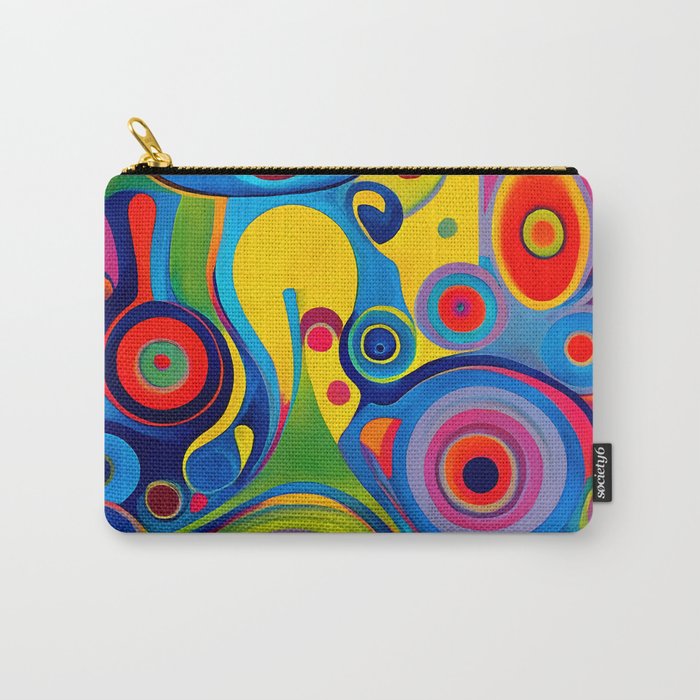 1960s Funky Psychedelic Abstract Carry All Pouch