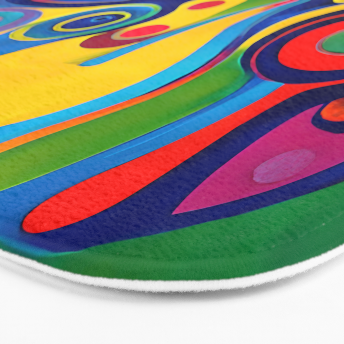 1960s Funky Psychedelic Abstract Bath Mat Gallery Image 3