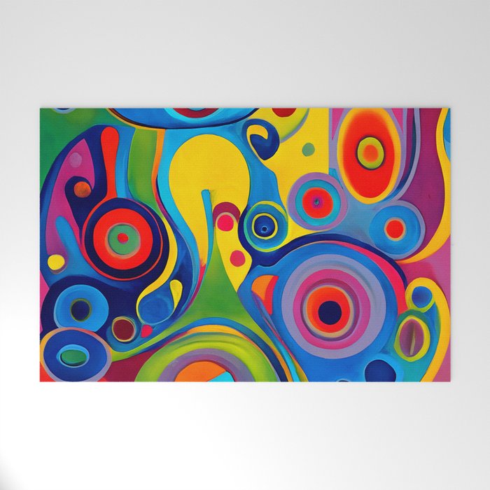 1960s Funky Psychedelic Abstract Welcome Mat Gallery Image 1