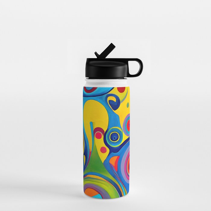 1960s Funky Psychedelic Abstract Water Bottle Gallery Image 1