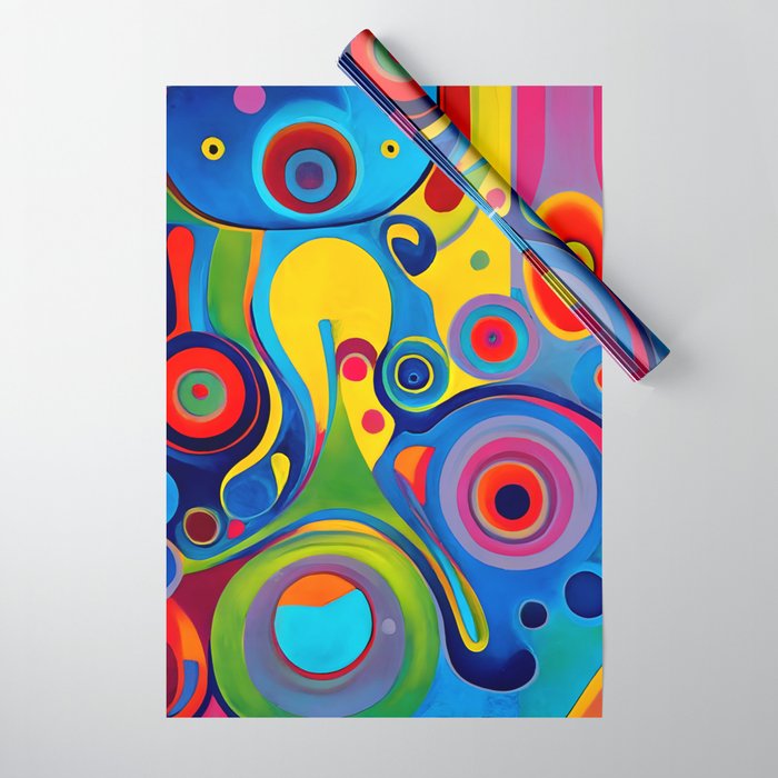 1960s Funky Psychedelic Abstract Wrapping Paper Gallery Image 1