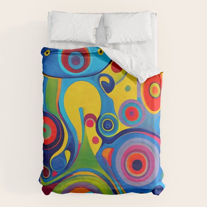 1960s Funky Psychedelic Abstract Duvet Cover Gallery Image 6