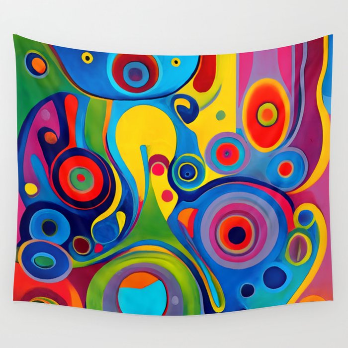 1960s Funky Psychedelic Abstract Wall Tapestry Gallery Image 4