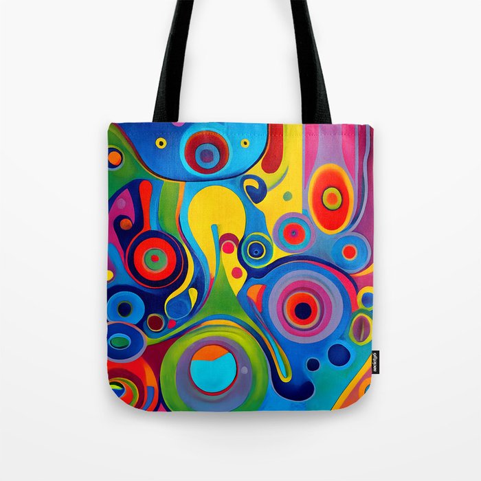 1960s Funky Psychedelic Abstract Tote Bag Gallery Image 1