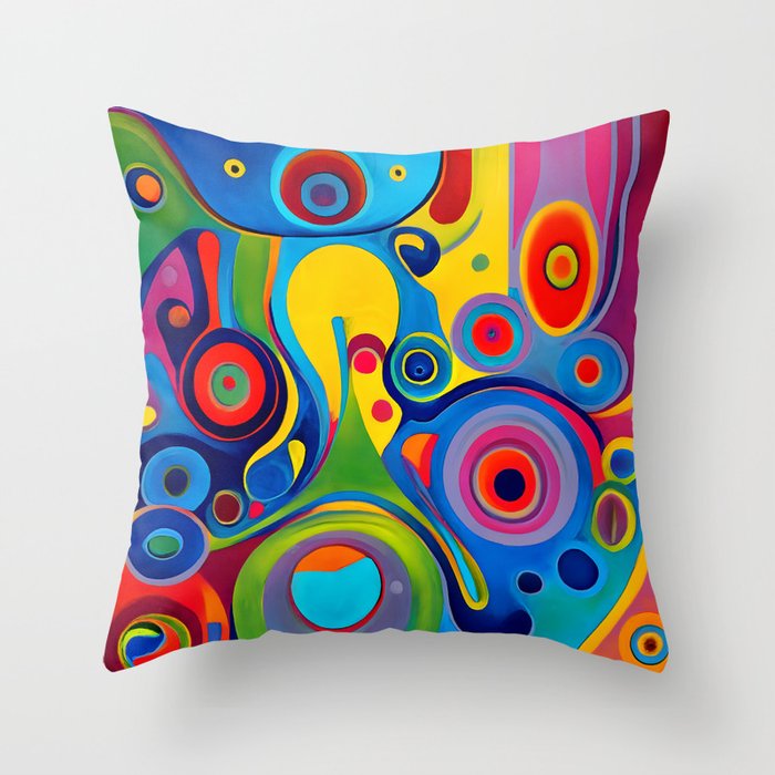 1960s Funky Psychedelic Abstract Throw Pillow Gallery Image 6