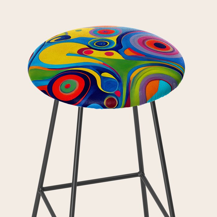 1960s Funky Psychedelic Abstract Stool Gallery Image 2