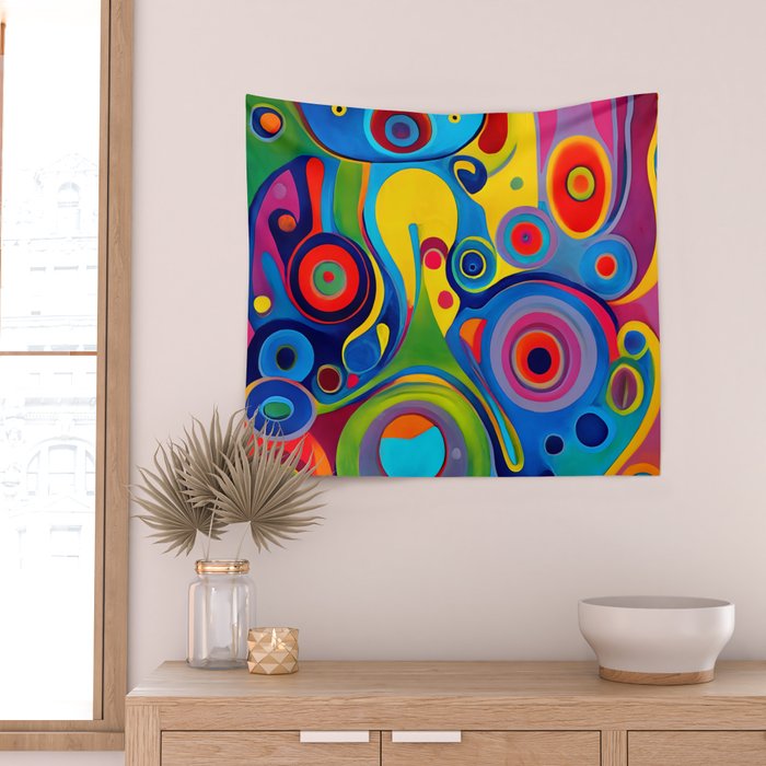 1960s Funky Psychedelic Abstract Wall Tapestry Gallery Image 2