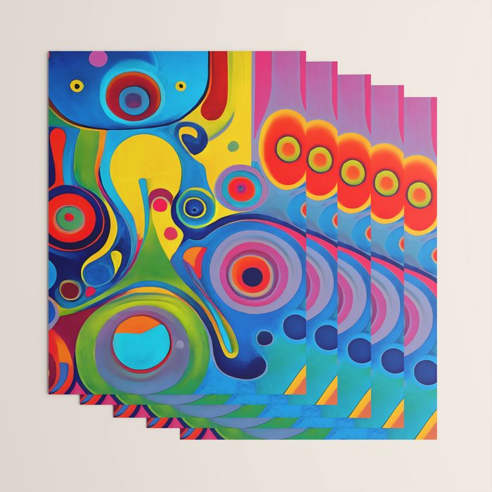 1960s Funky Psychedelic Abstract Wrapping Paper Gallery Image 3