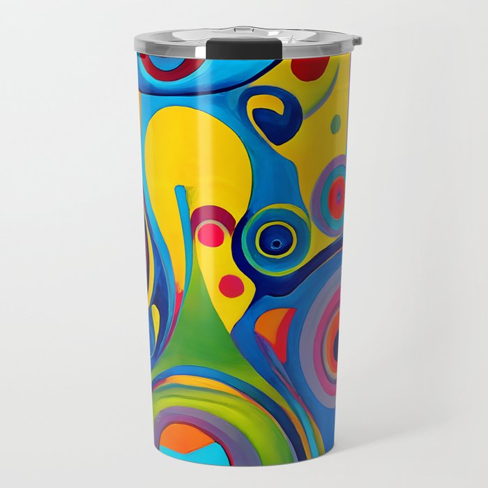 1960s Funky Psychedelic Abstract Travel Mug Gallery Image 1