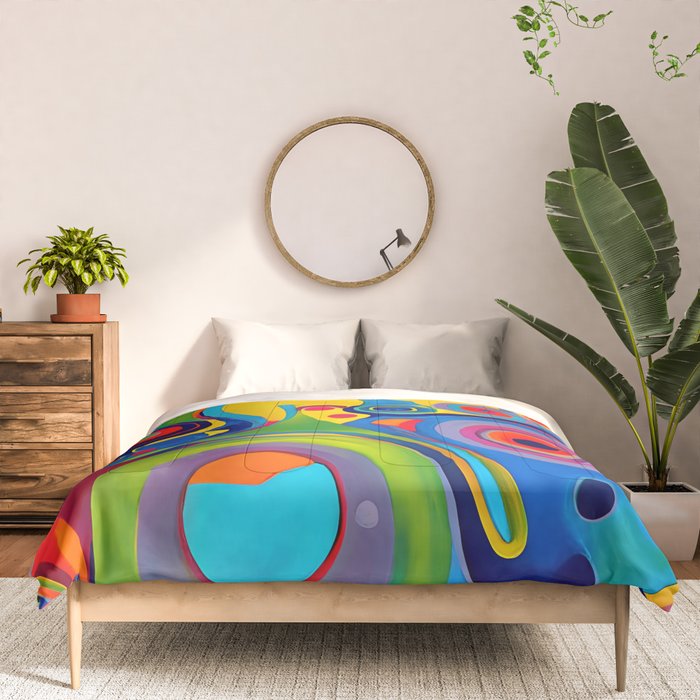 1960s Funky Psychedelic Abstract Comforter Gallery Image 3
