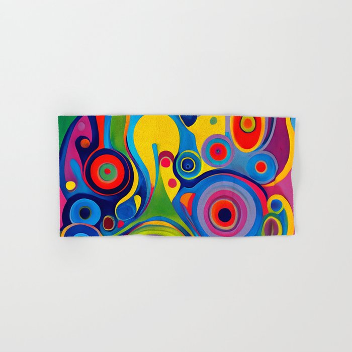 1960s Funky Psychedelic Abstract Bath Towel Gallery Image 1