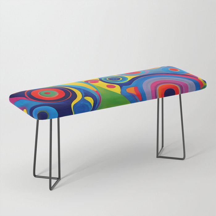 1960s Funky Psychedelic Abstract Bench Gallery Image 1