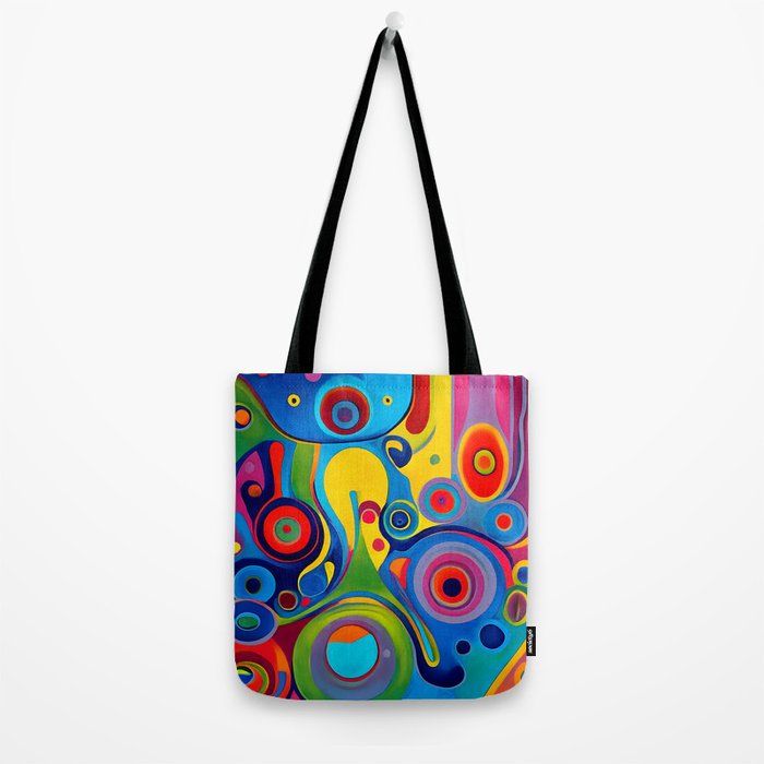 1960s Funky Psychedelic Abstract Tote Bag Gallery Image 2