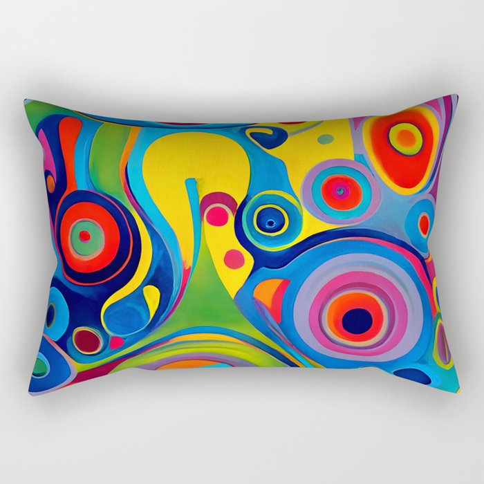 1960s Funky Psychedelic Abstract Rectangular Pillow Gallery Image 1