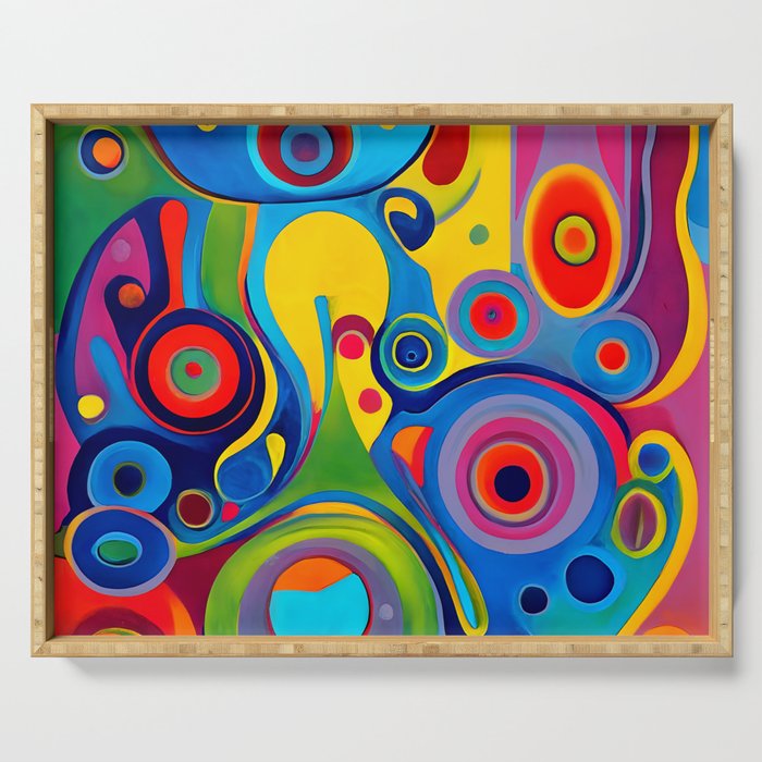 1960s Funky Psychedelic Abstract Serving Tray Gallery Image 1