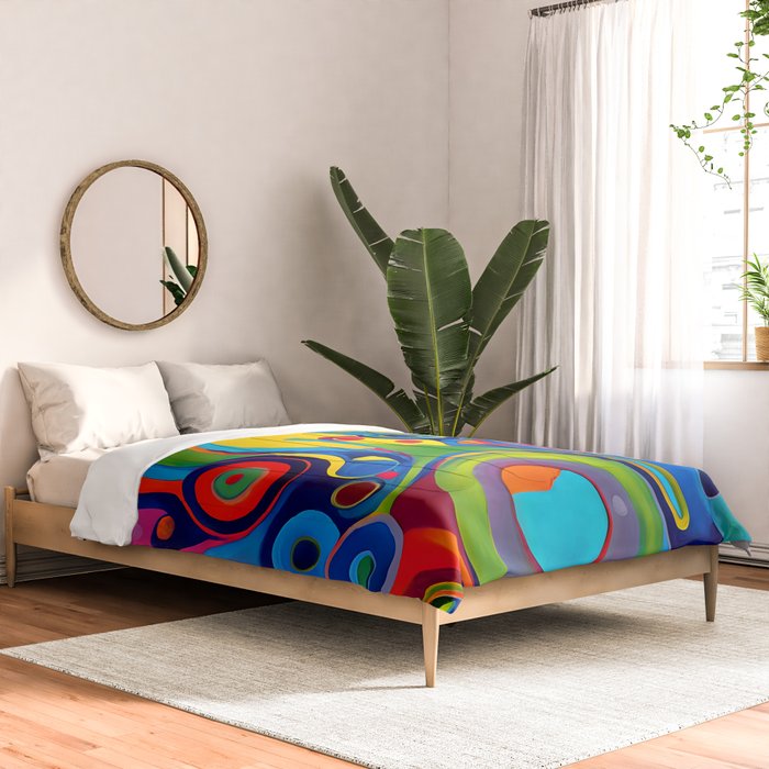 1960s Funky Psychedelic Abstract Comforter Gallery Image 2