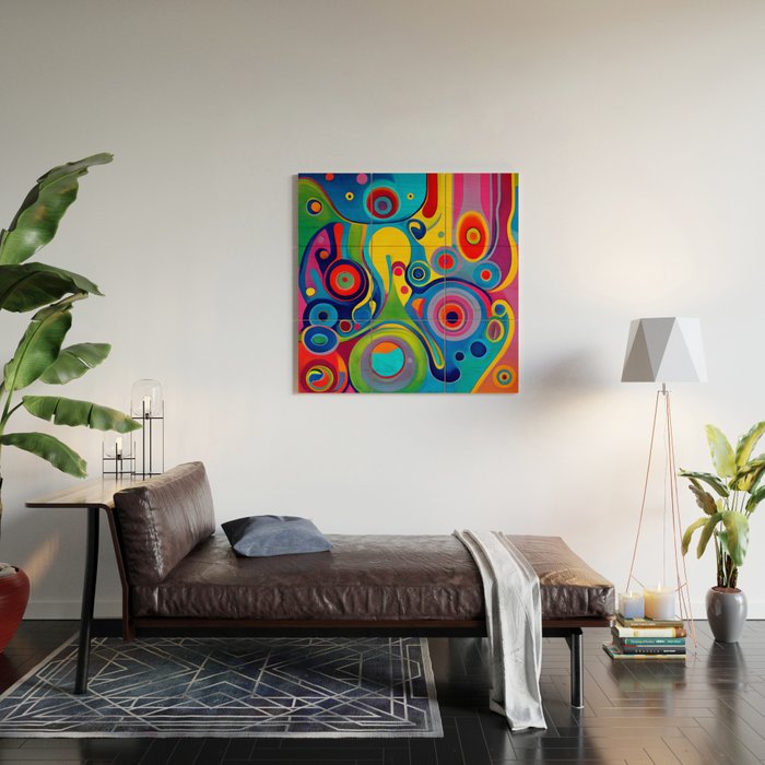 1960s Funky Psychedelic Abstract Wood Wall Art Gallery Image 2