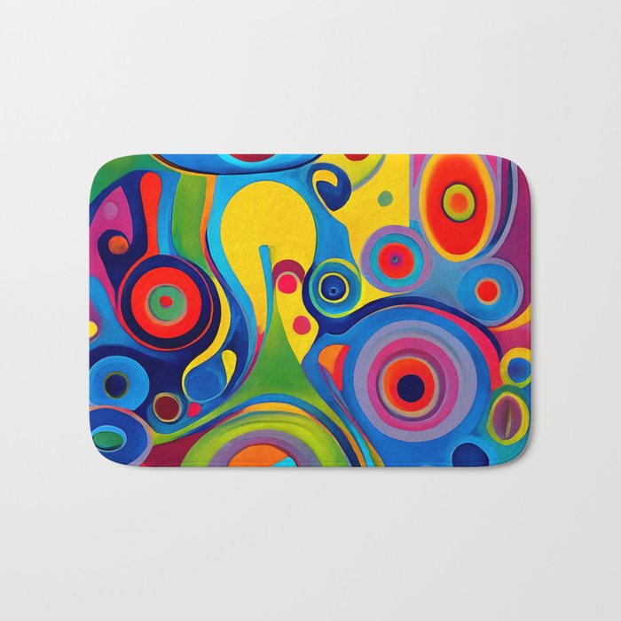 1960s Funky Psychedelic Abstract Bath Mat Gallery Image 1