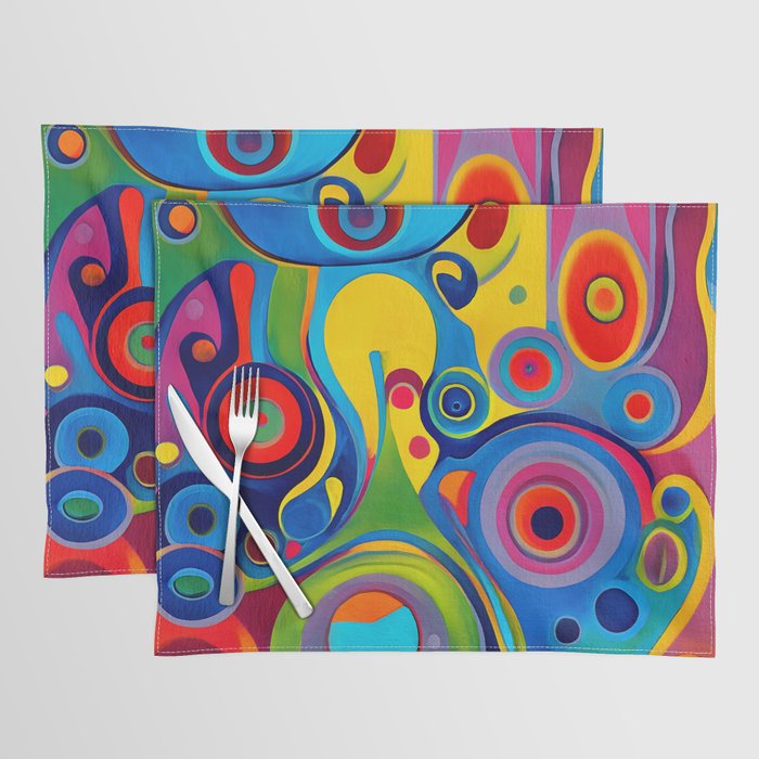 1960s Funky Psychedelic Abstract Placemat Gallery Image 1