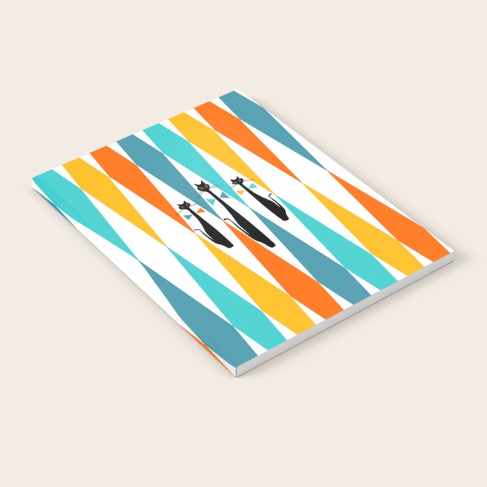 MidCentury Modern Art 10 Jester Cats Notebook Gallery Image 2