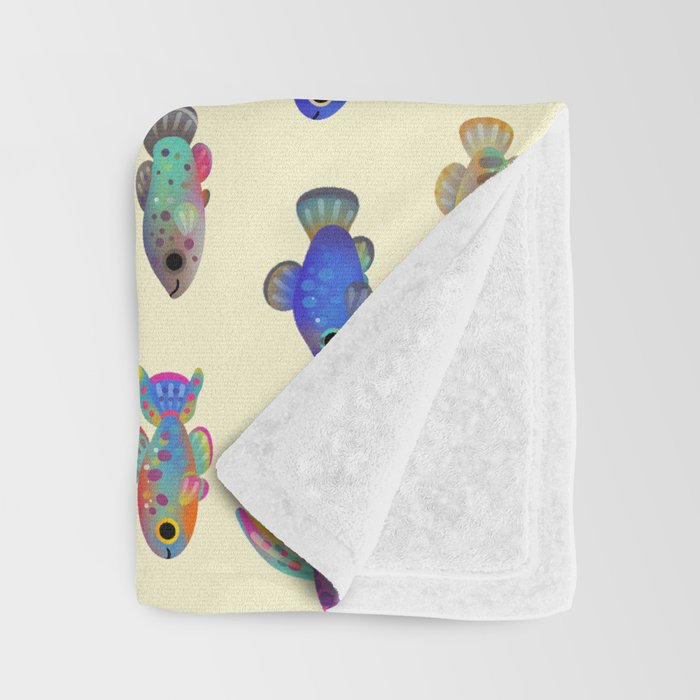 Killifish! - yellow Throw Blanket Gallery Image 3