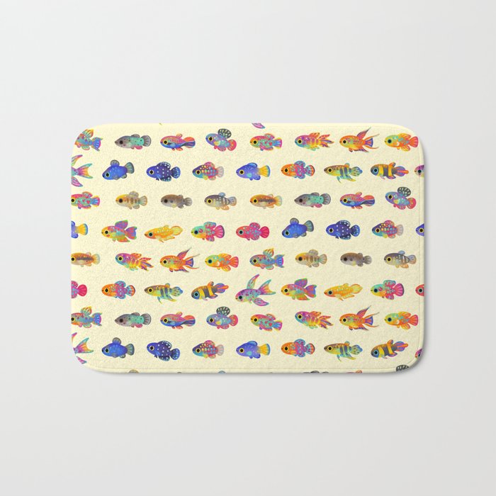 Killifish! - yellow Bath Mat Gallery Image 1