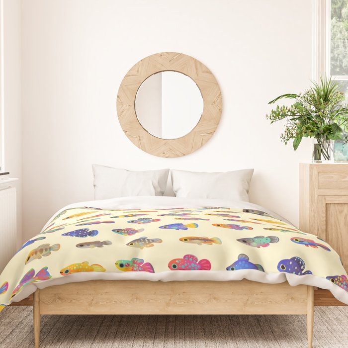 Killifish! - yellow Duvet Cover Gallery Image 3
