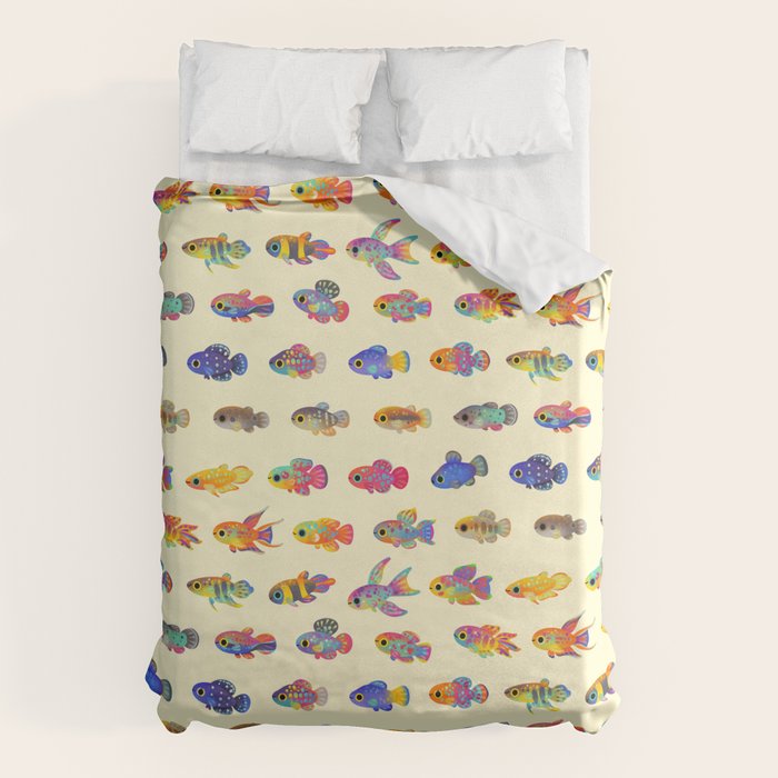 Killifish! - yellow Duvet Cover Gallery Image 6