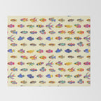 Killifish! - yellow Throw Blanket Gallery Image 2