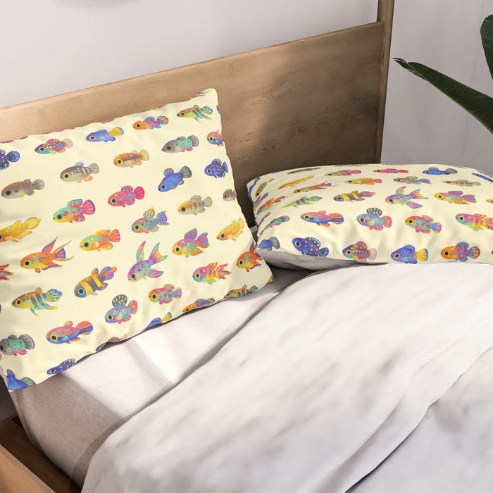 Killifish! - yellow Pillow Sham Gallery Image 2