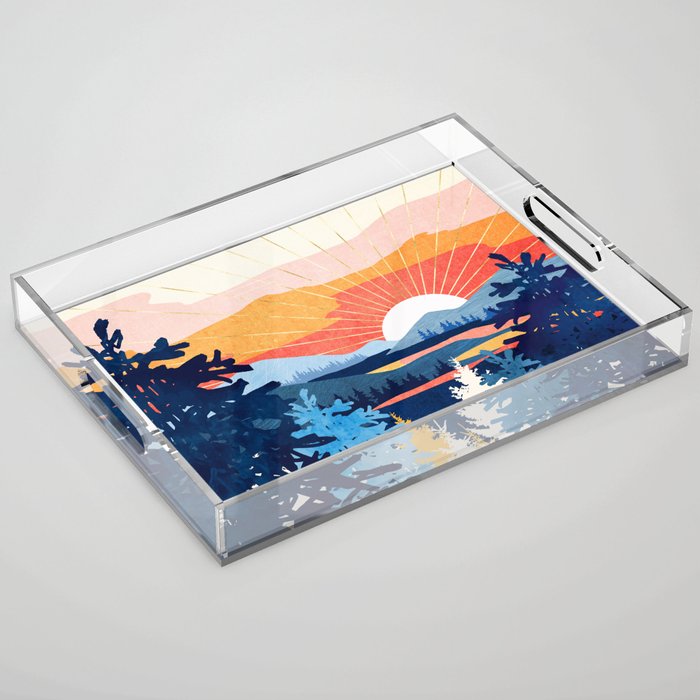 Sunset Lake Acrylic Tray Gallery Image 1
