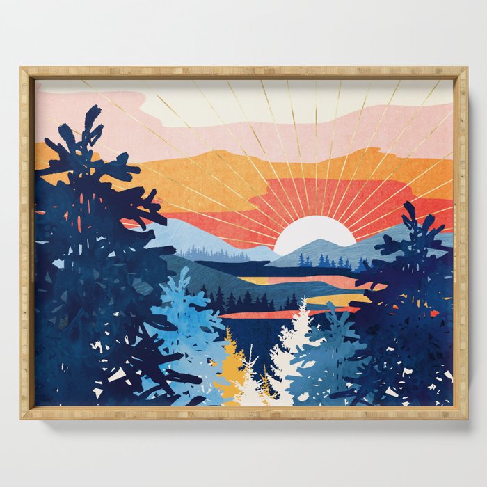 Sunset Lake Serving Tray Gallery Image 1